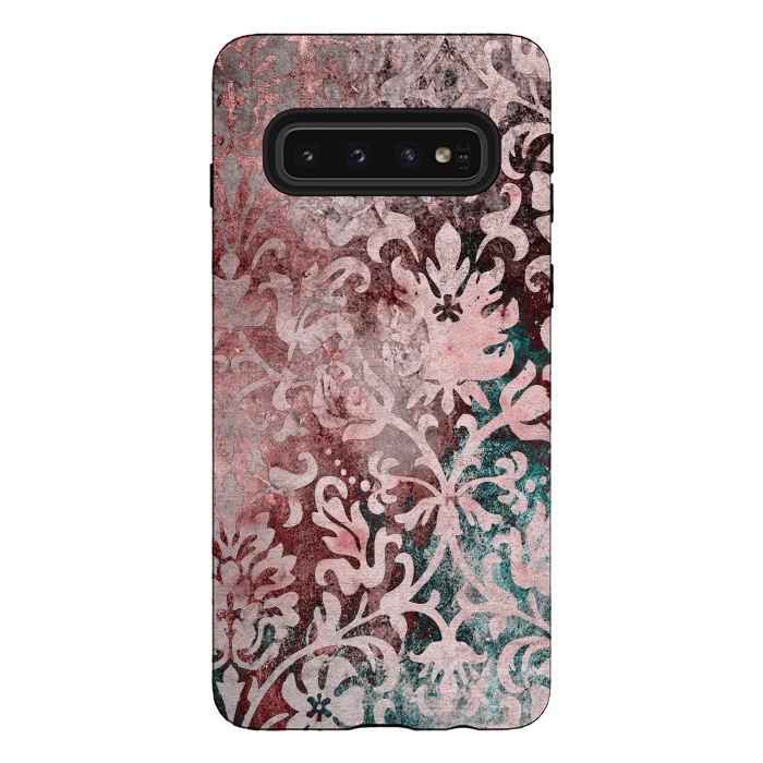 Galaxy S10 StrongFit Rosegold Damask 2 by Andrea Haase