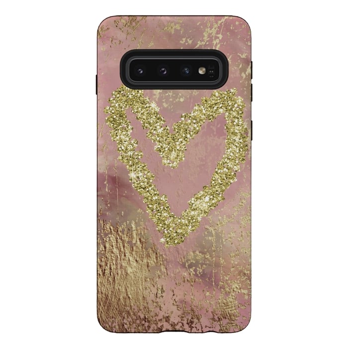 Galaxy S10 StrongFit Sparkling Heart by Andrea Haase