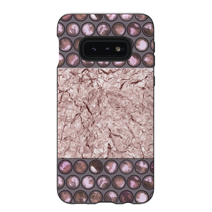 Galaxy S10e StrongFit Rose Gold Shiny Elegance by Andrea Haase