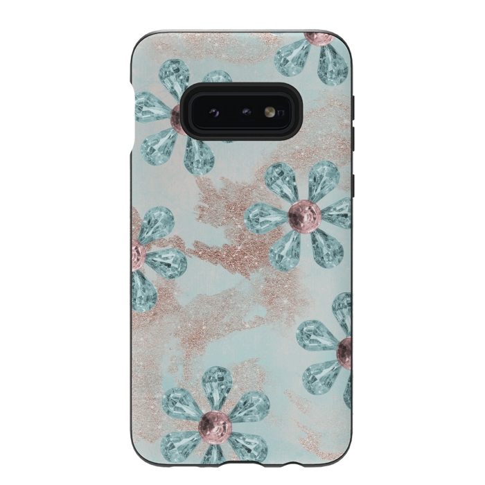 Galaxy S10e StrongFit Rhinesone Flower Sparkle by Andrea Haase