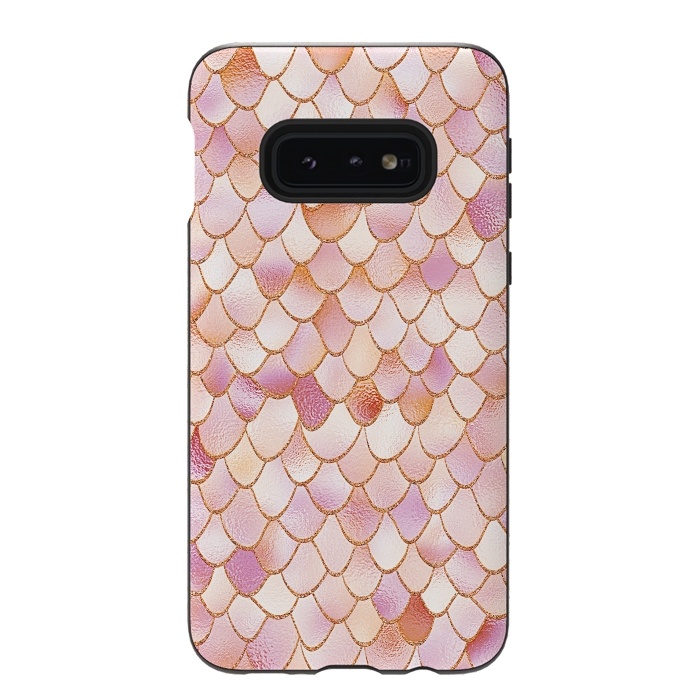 Galaxy S10e StrongFit Wonky Rose Gold Mermaid Scales by  Utart