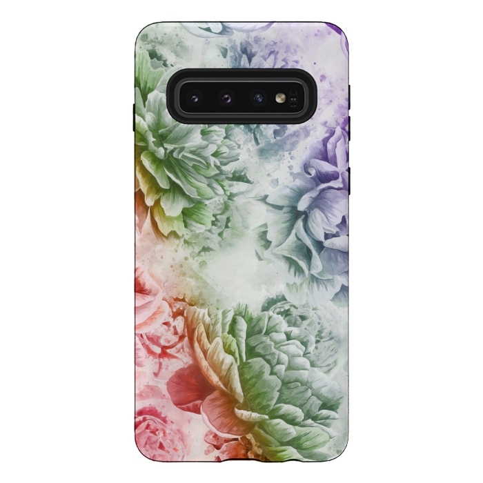 Galaxy S10 StrongFit Soft Flowers by Creativeaxle
