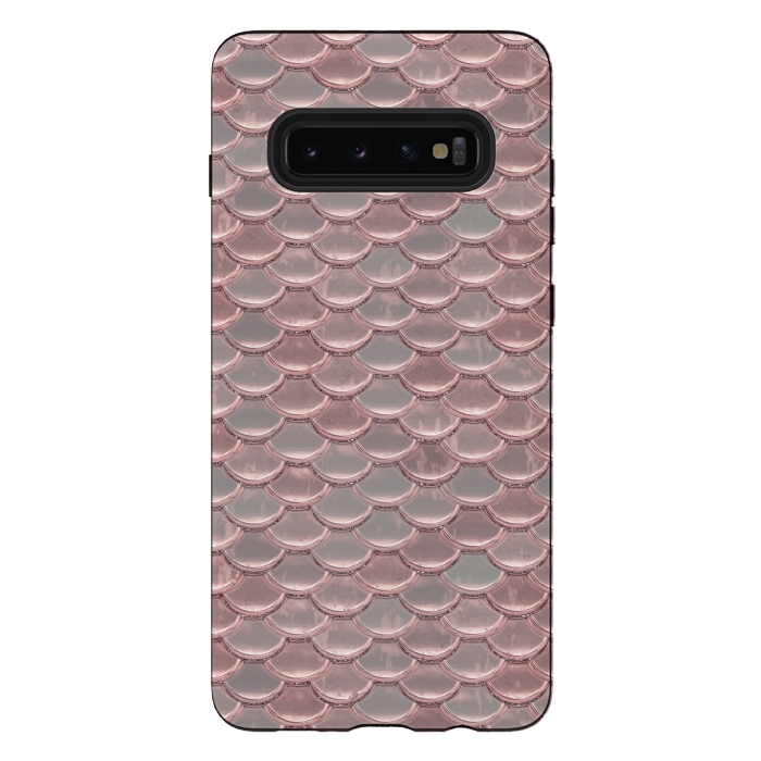 Galaxy S10 plus StrongFit Pink Snake Skin by Andrea Haase
