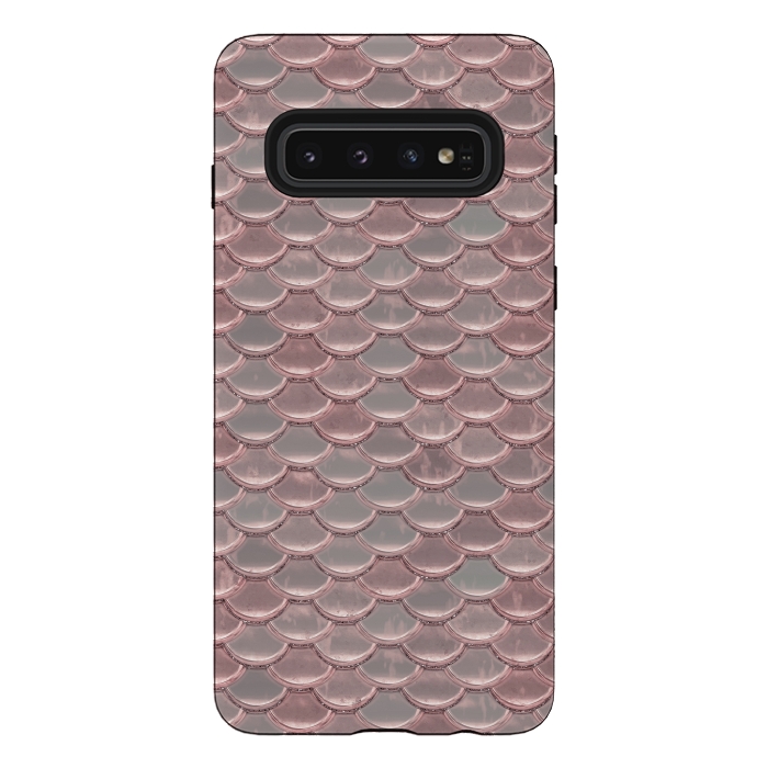 Galaxy S10 StrongFit Pink Snake Skin by Andrea Haase