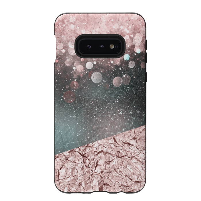 Galaxy S10e StrongFit Rosegold Sparkle 2 by Andrea Haase