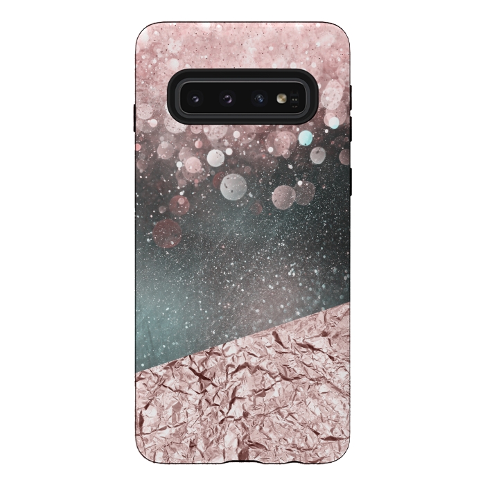 Galaxy S10 StrongFit Rosegold Sparkle 2 by Andrea Haase