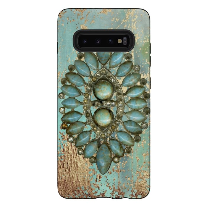 Galaxy S10 plus StrongFit Turquoise Embellishment by Andrea Haase