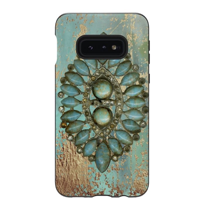 Galaxy S10e StrongFit Turquoise Embellishment by Andrea Haase