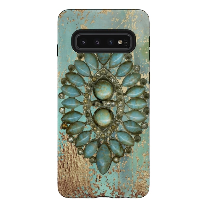 Galaxy S10 StrongFit Turquoise Embellishment by Andrea Haase