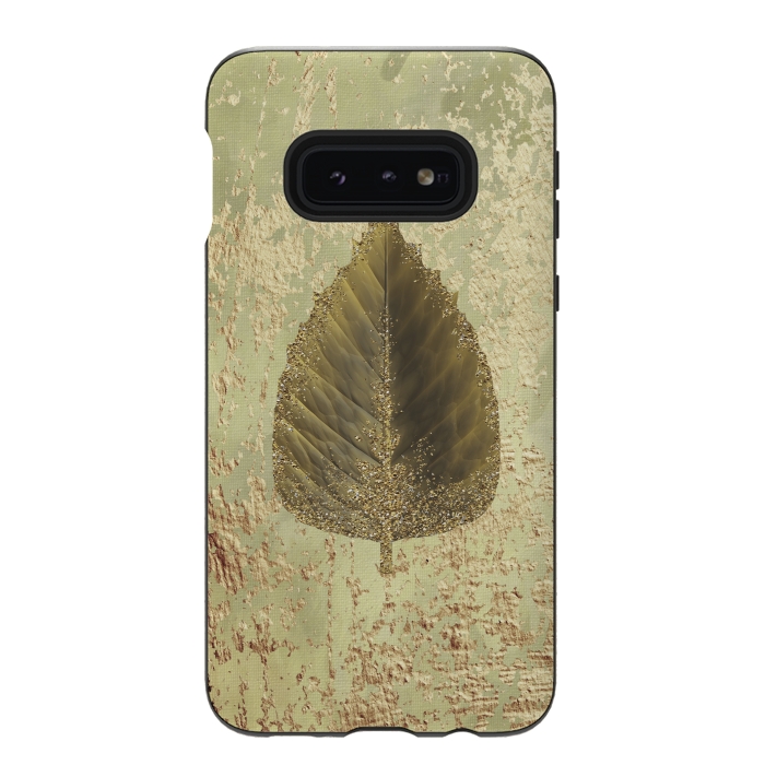 Galaxy S10e StrongFit Golden Leaf And Sparkle by Andrea Haase