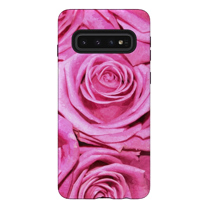 Galaxy S10 StrongFit Pink Roses  by Alemi