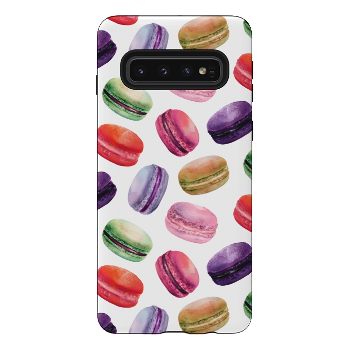 Galaxy S10 StrongFit Macaroon Dance on White by DaDo ART