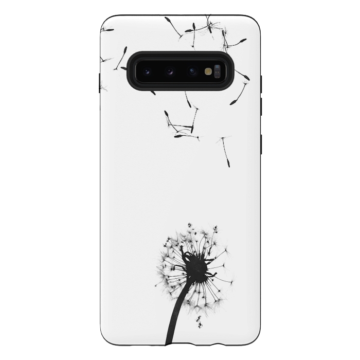 Galaxy S10 plus StrongFit Black and White Dandelion #2 by Alemi