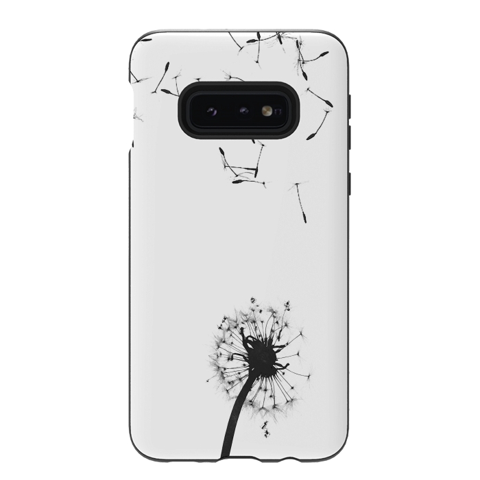 Galaxy S10e StrongFit Black and White Dandelion #2 by Alemi