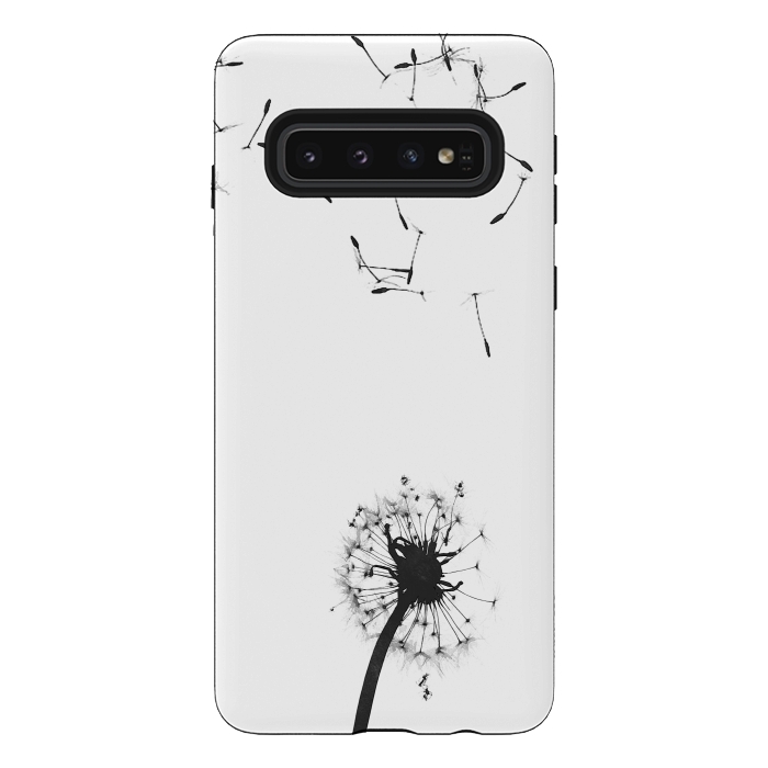 Galaxy S10 StrongFit Black and White Dandelion #2 by Alemi