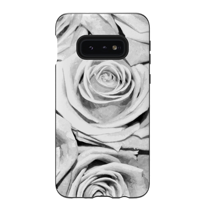 Galaxy S10e StrongFit Black and White Roses by Alemi