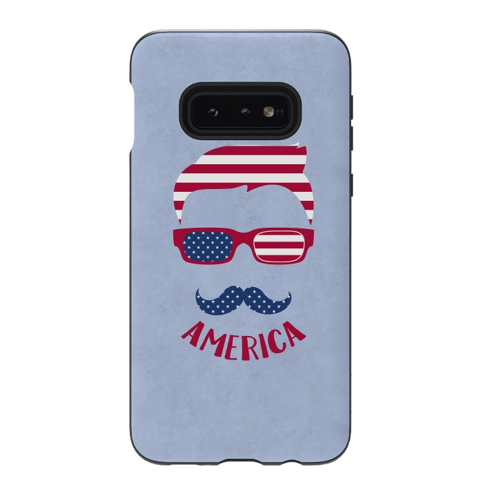Galaxy S10e StrongFit American Hipster Face 4th July by Andrea Haase