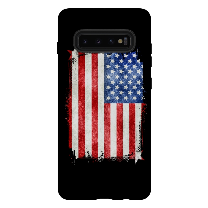Galaxy S10 plus StrongFit American Flag Grunge Style by Andrea Haase