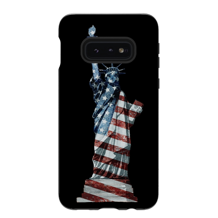 Galaxy S10e StrongFit Lady Of Liberty Stars And Stripes by Andrea Haase