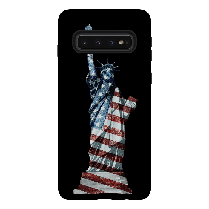 Galaxy S10 StrongFit Lady Of Liberty Stars And Stripes by Andrea Haase