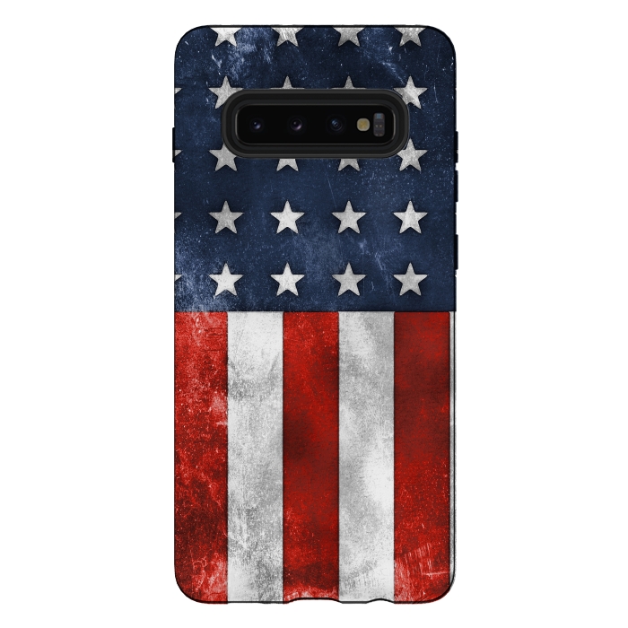 Galaxy S10 plus StrongFit Grunge Style American Flag by Andrea Haase