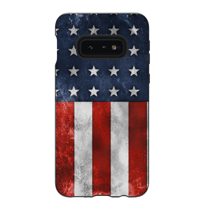 Galaxy S10e StrongFit Grunge Style American Flag by Andrea Haase