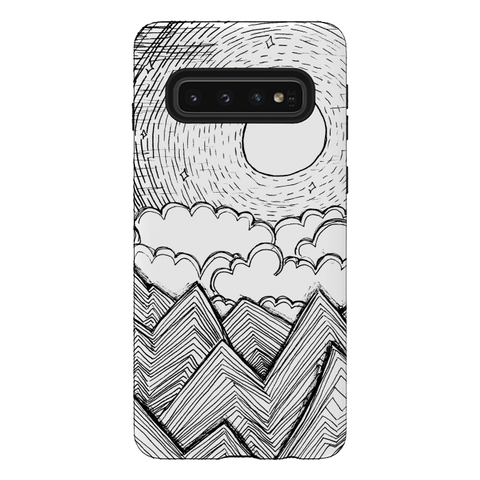 Galaxy S10 StrongFit Mountains and Clouds by Laura K Maxwell