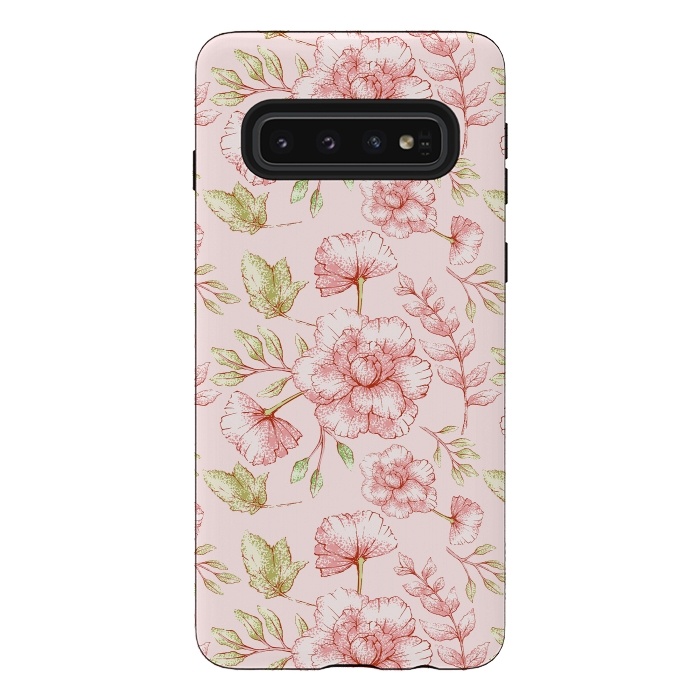 Galaxy S10 StrongFit Pink Roses by  Utart