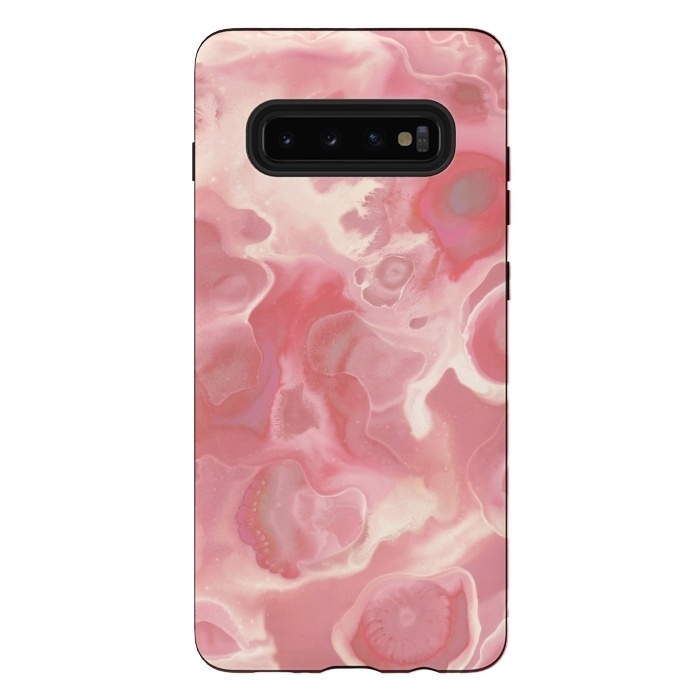 Galaxy S10 plus StrongFit Melted Strawberry Cream by Micklyn Le Feuvre