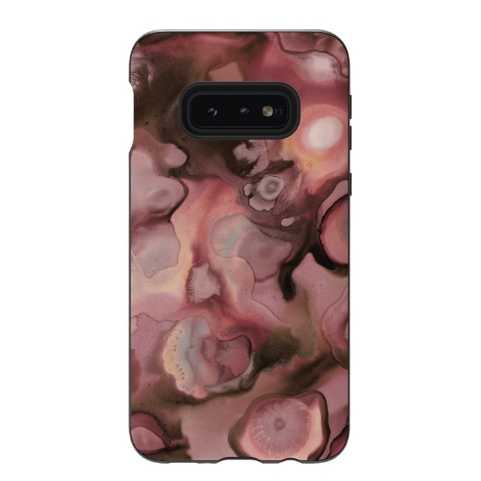 Galaxy S10e StrongFit Ebb and Flow in Coral by Micklyn Le Feuvre