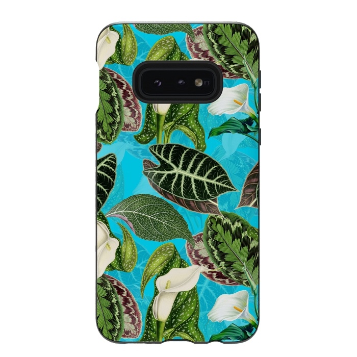 Galaxy S10e StrongFit Fresh tropical Flowers and Leaves Pattern by  Utart