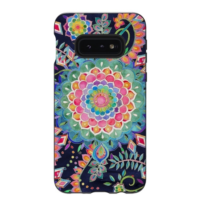 Galaxy S10e StrongFit Color Celebration Mandala by Micklyn Le Feuvre