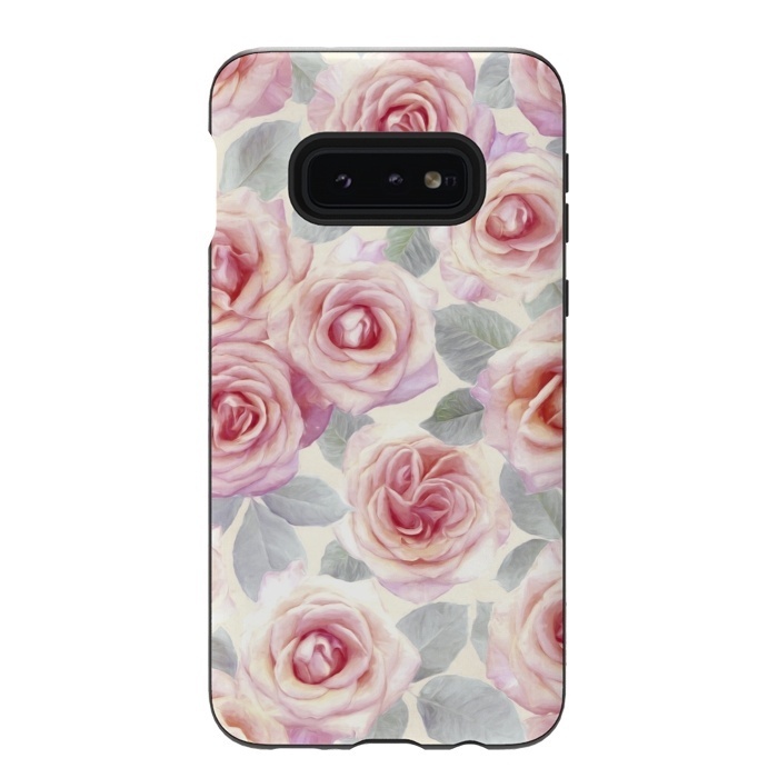 Galaxy S10e StrongFit Painted Pink and Mauve Roses by Micklyn Le Feuvre
