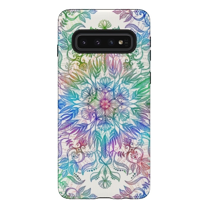 Galaxy S10 StrongFit Nature Mandala in Rainbow Hues by Micklyn Le Feuvre