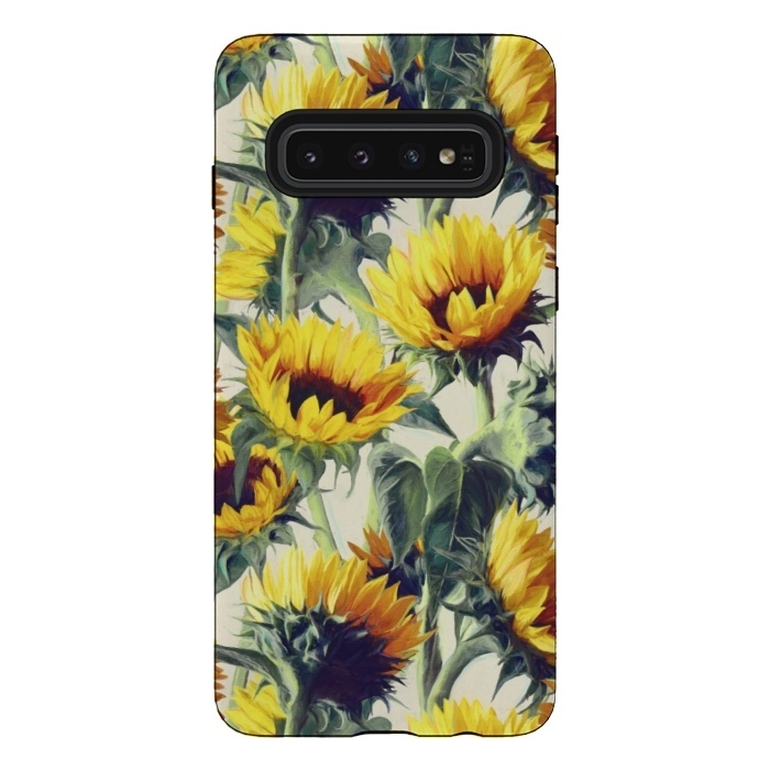 Galaxy S10 StrongFit Sunflowers Forever by Micklyn Le Feuvre