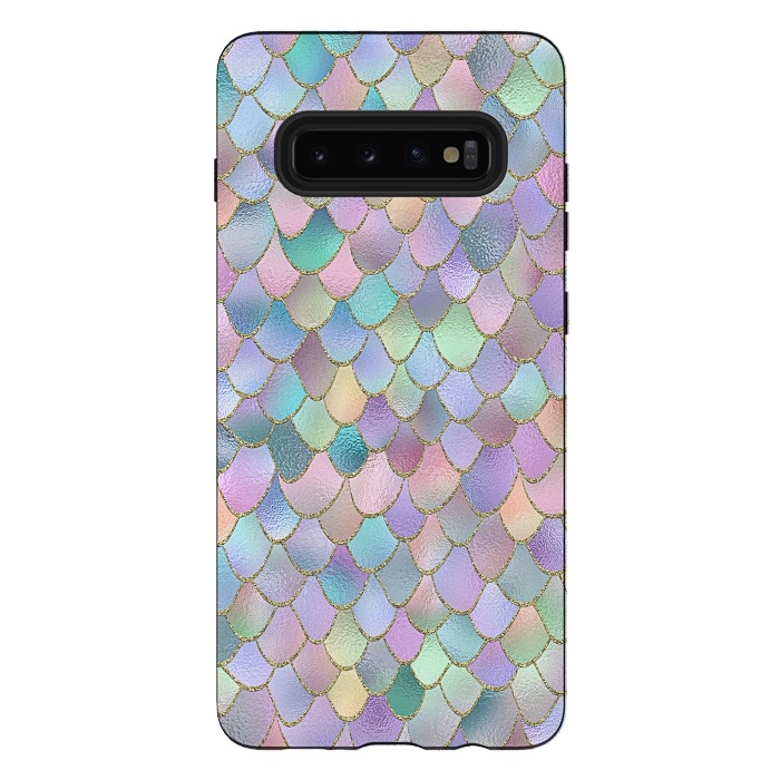 Galaxy S10 plus StrongFit Lavender and Pink Wonky Mermaid Scales by  Utart