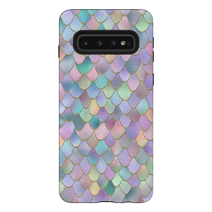 Galaxy S10 StrongFit Lavender and Pink Wonky Mermaid Scales by  Utart