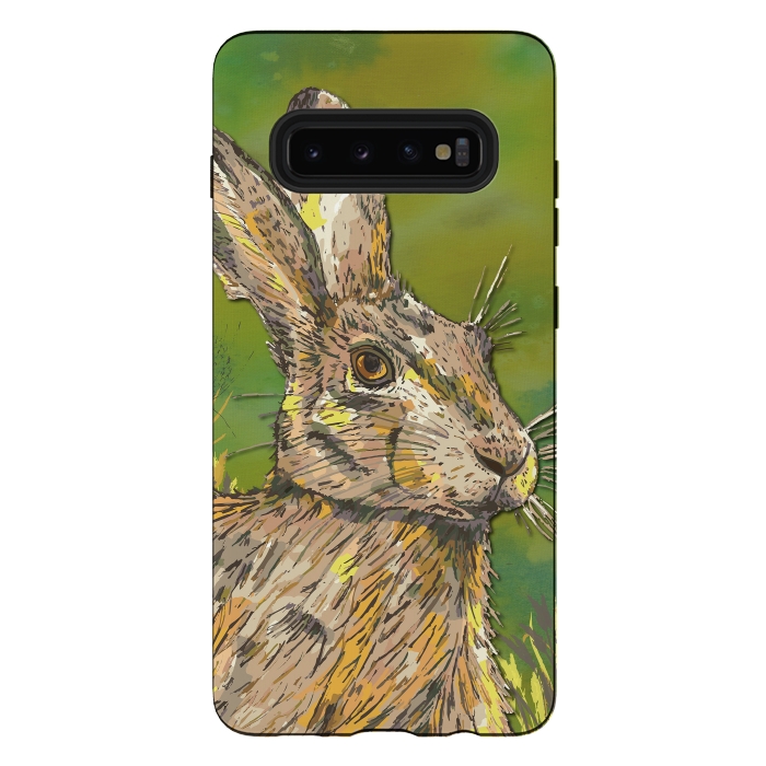 Galaxy S10 plus StrongFit Summer Hare by Lotti Brown