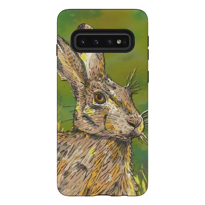 Galaxy S10 StrongFit Summer Hare by Lotti Brown