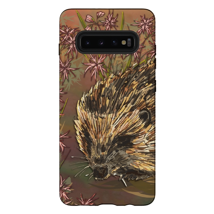 Galaxy S10 plus StrongFit Sweet Hedgehog by Lotti Brown
