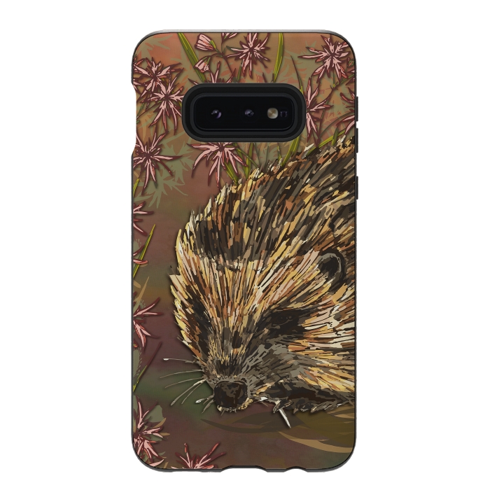 Galaxy S10e StrongFit Sweet Hedgehog by Lotti Brown