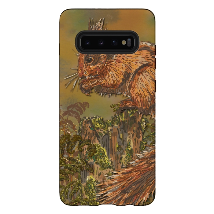 Galaxy S10 plus StrongFit September Squirrel by Lotti Brown