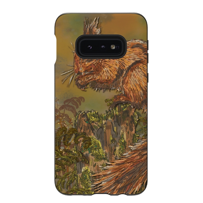 Galaxy S10e StrongFit September Squirrel by Lotti Brown