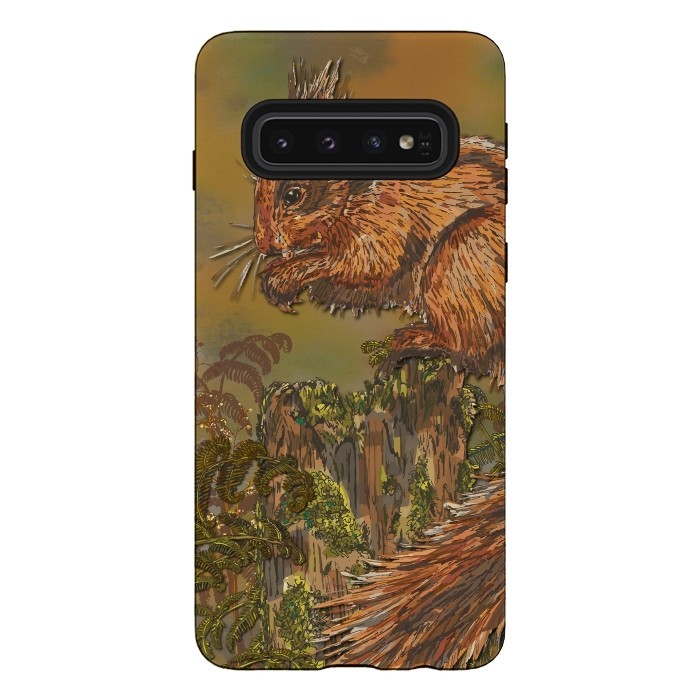 Galaxy S10 StrongFit September Squirrel by Lotti Brown