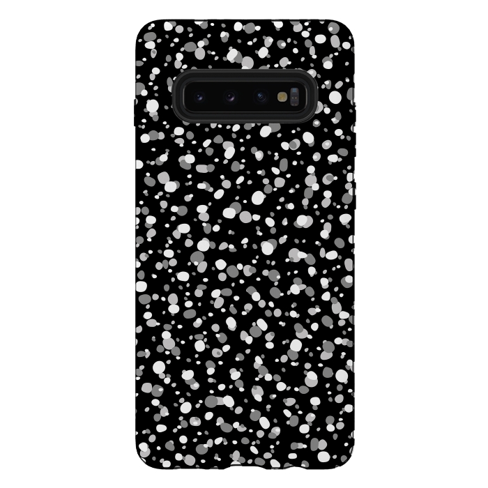 Galaxy S10 plus StrongFit White Dots by Majoih