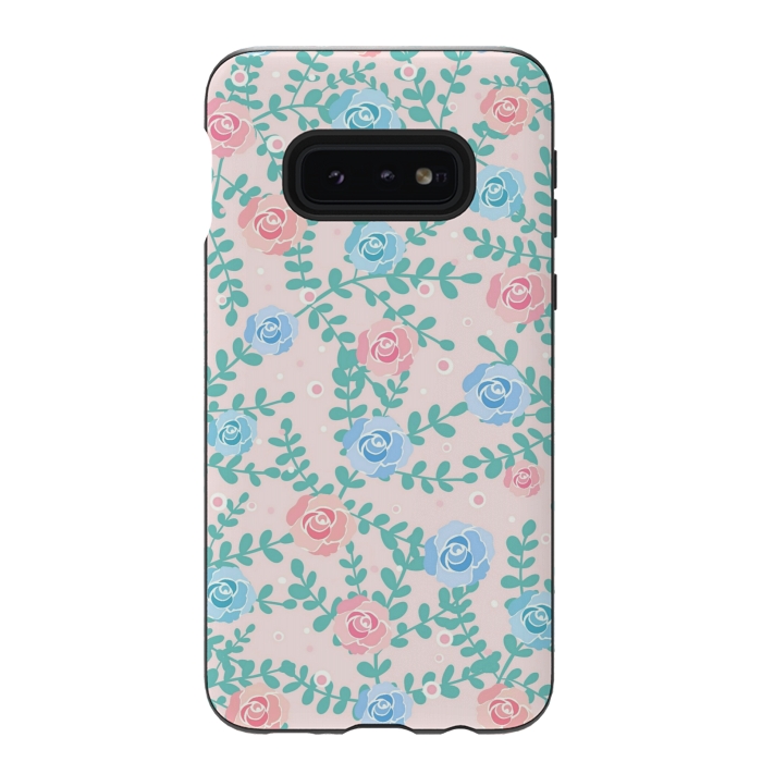 Galaxy S10e StrongFit Pink blue roses by Jms