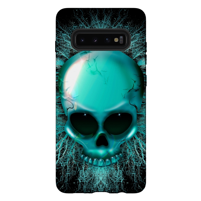 Galaxy S10 plus StrongFit Ghost Skull Hologram by BluedarkArt