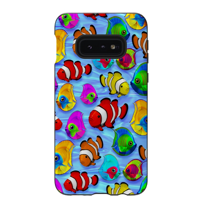 Galaxy S10e StrongFit Tropical Colorful Fish Pattern by BluedarkArt