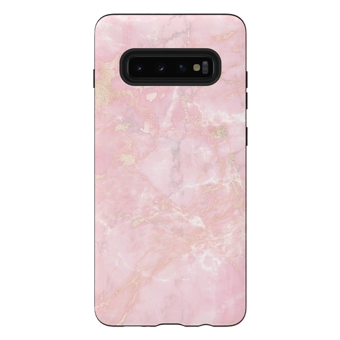 Galaxy S10 plus StrongFit Delicate Rose Gold Metal on Light Pink Marble by  Utart