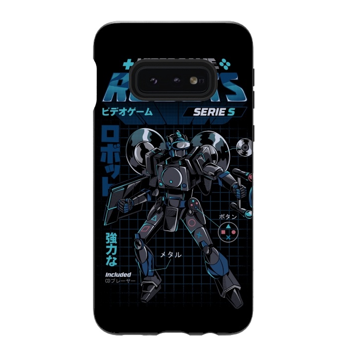 Galaxy S10e StrongFit Video Game Robot - Model S by Ilustrata